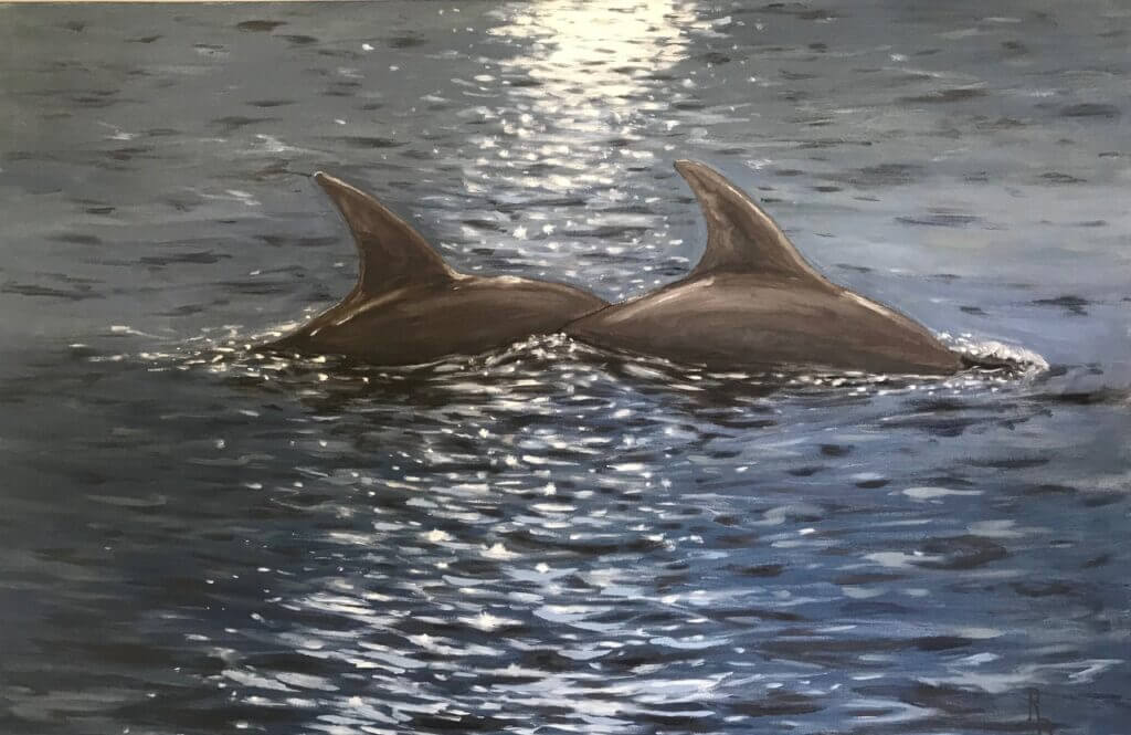 Swimming in the Sun, oil on canvas