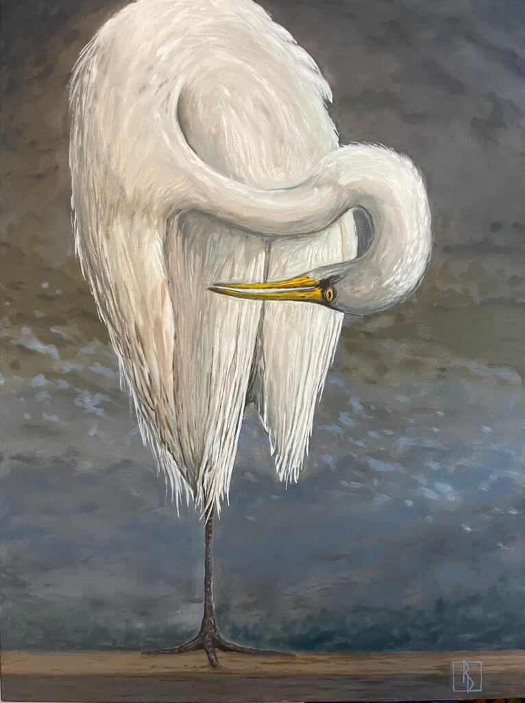 The Preening Egret